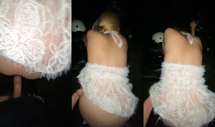 sex mit Em gái mặc đầm đi tiệc mà nứng quá chơi giữa đường luôn